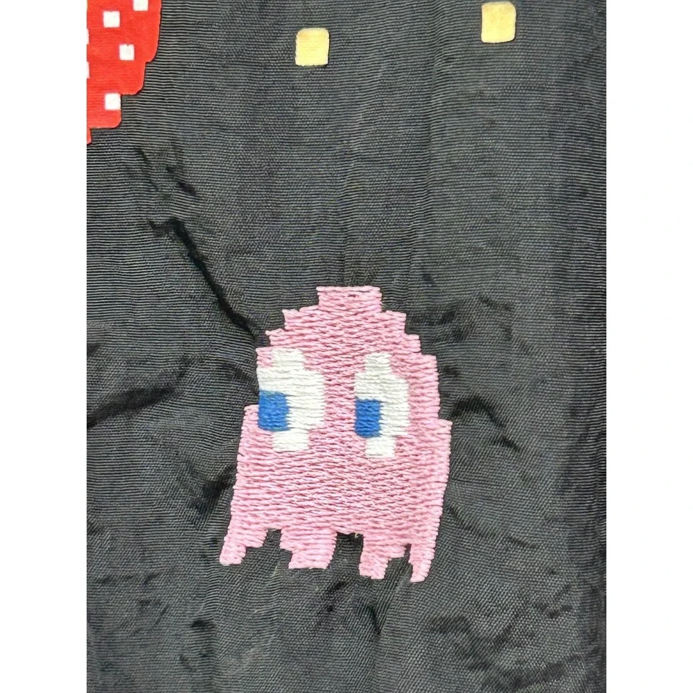 Justice Pac-Man Bomber‎ Jacket Girls Small 7/8 Black Full Zip Retro Game Arcade